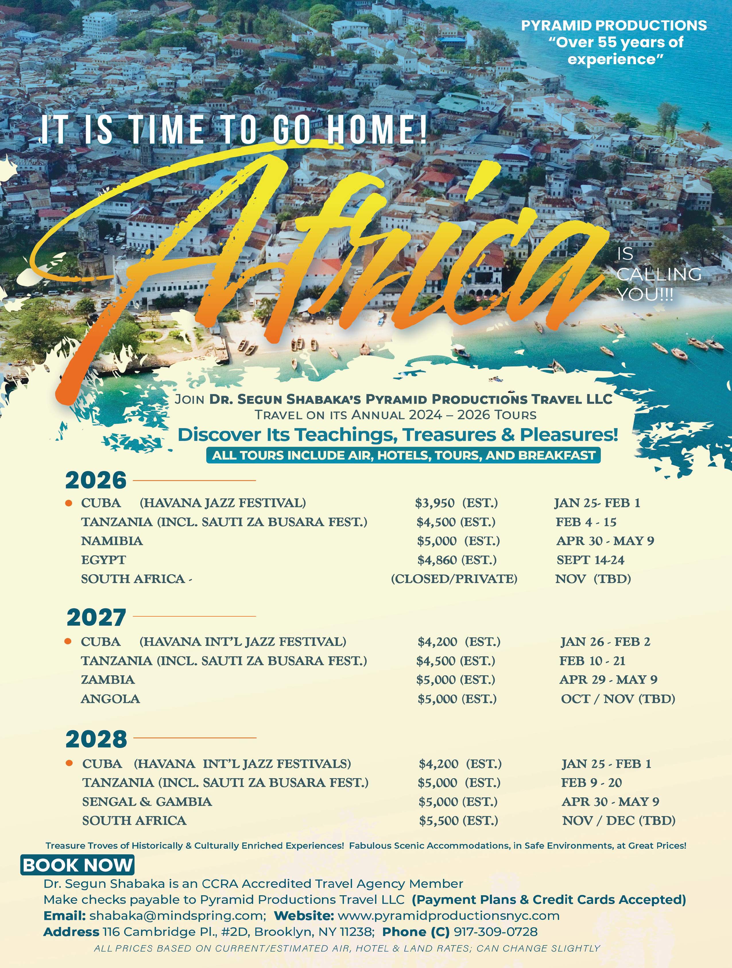 Pyramid Productions NYC - Tanzania 2026-28